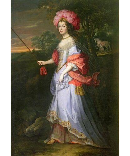 A Lady in Masquerade Costume, C.1679 by John Michael Wright Art Print East Urban Home Size: Small
