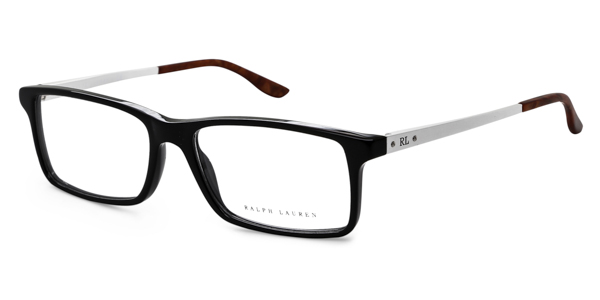 Ralph Lauren Mens RL6128 5509 Black Plastic Rectangle Eyeglasses