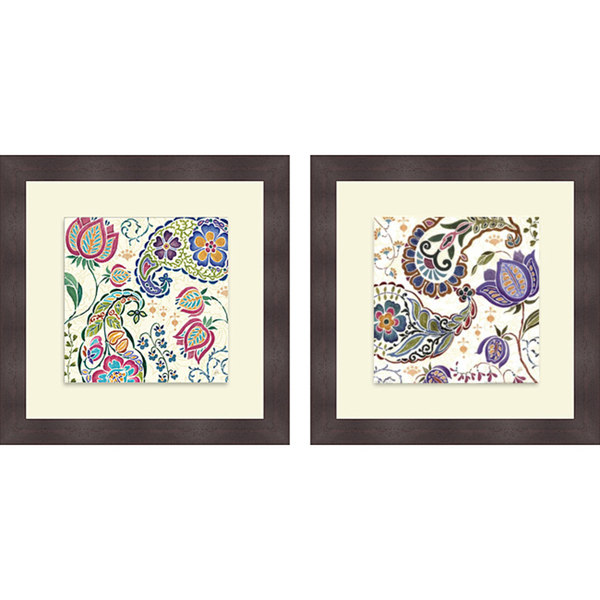 Daphne Brissonnet 'Peacock Fantasy IV & V' Framed Print