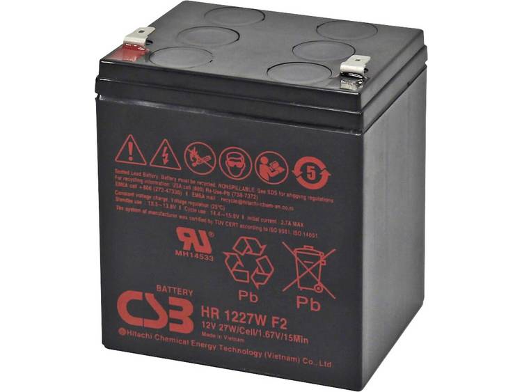 CSB HR1227WF2 VRLA Battery: 12V 6.2Ah AGM 5yr Life UPS Ideal