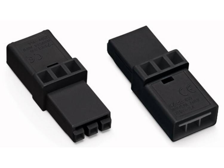 WAGO Netz-Zwischenkupplung Netz-Stecker - Netz-Buchse Gesamtpolzahl: 3 Schwarz 50 St.
