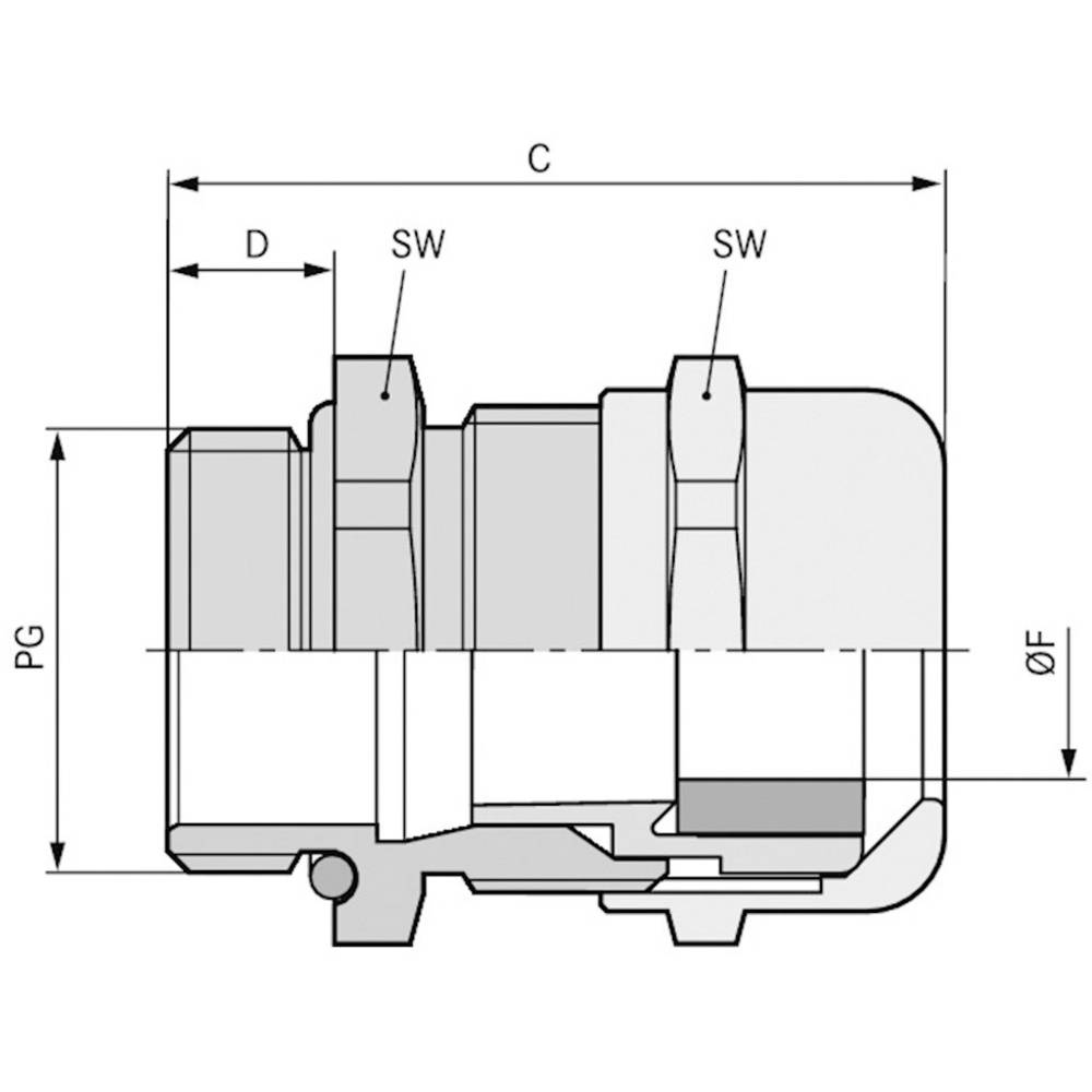 LAPP 52015765 Kabelverschraubung PG36 Messing Messing 10 St.