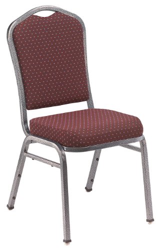 National Public Seating 9300 Series Diamond Burgundy/Silver Vein Frame Deluxe Fabric Upholstered Side Chair (4-Pack)