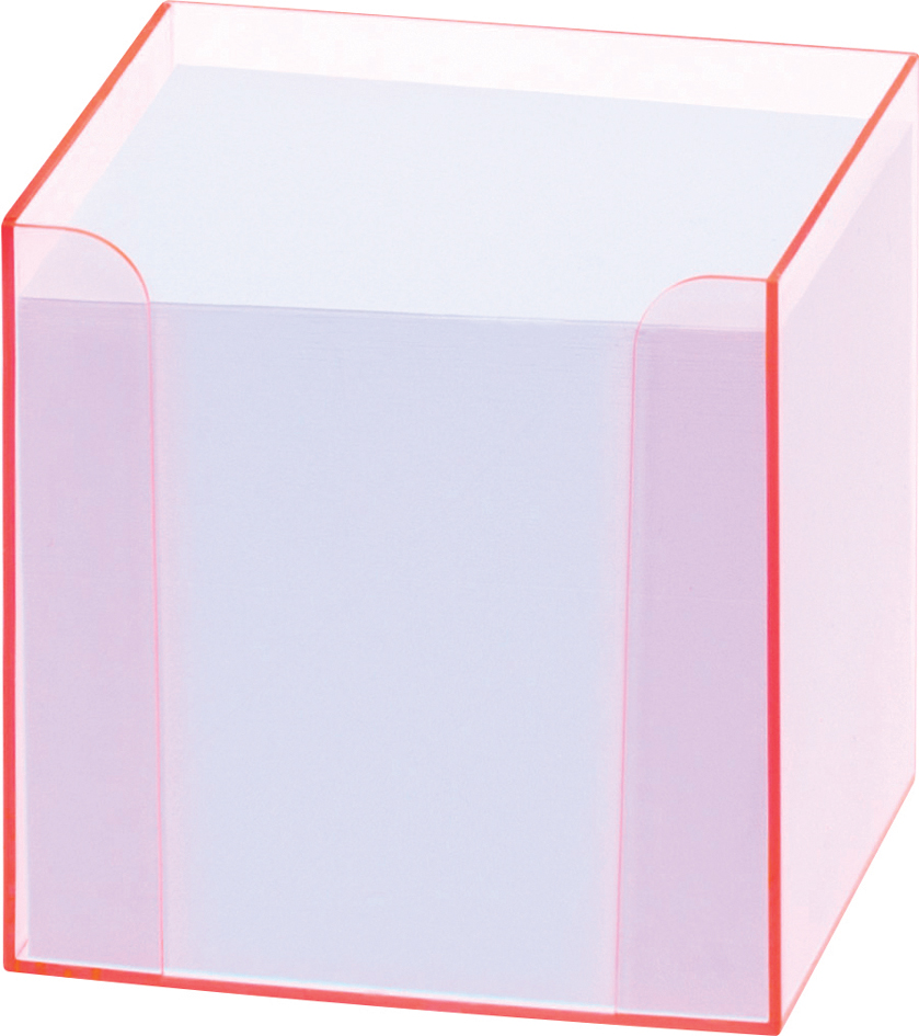 Folia Zettelbox , Luxbox,  Mit Leuchtkanten, Pink, Bestckt