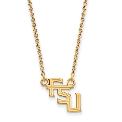 14K Yellow Gold LogoArt Florida State University Small Pend W/ Neck by Versil