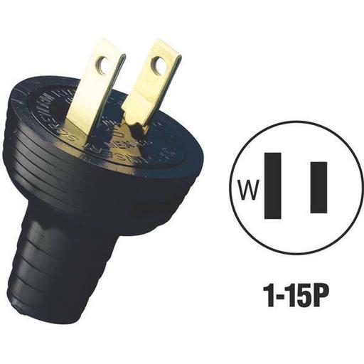 25 Pk Leviton 15A 125V 2-Wire 2-Pole 1-15P Round Electric Cord Plug 000-48642