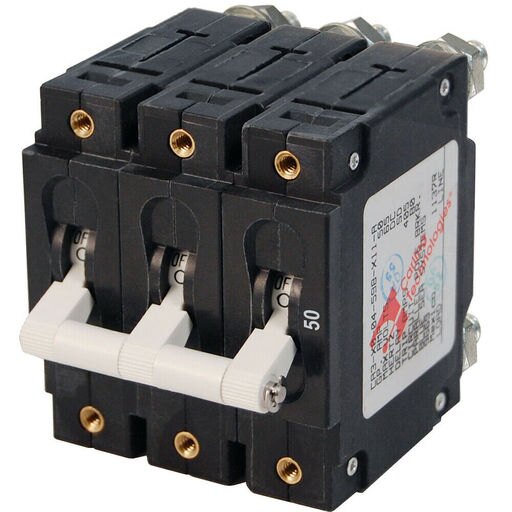 Blue Sea 7287 C-Series Triple Pole Circuit Breaker - 50A 7287