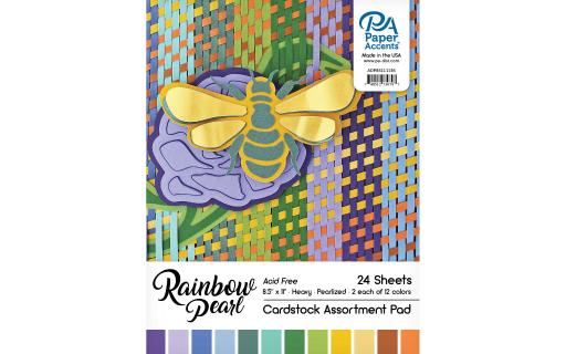 Adp8511 1136 Cardstock Pad 8 5x11 24pc Rainbow Pearlized Ast