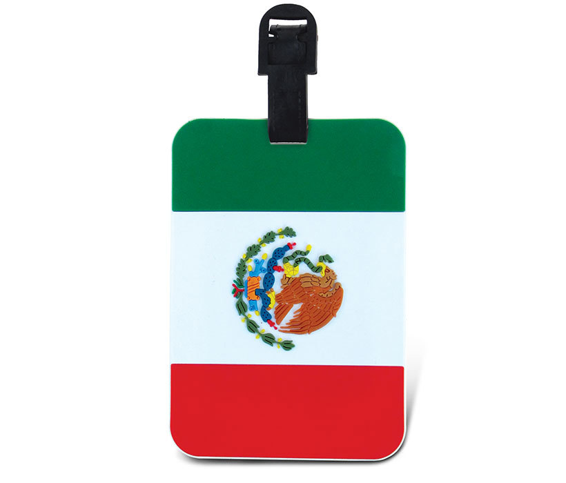 Puzzled Mexican Flag Luggage Tag - Unique Mexico Flag Novelty Travel Tags for Luggage  Cute World Flags Travel ID Identification Label for Suitcase  B