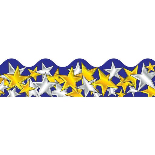 Carson Dellosa Education Border Gold & Silver Stars 1229