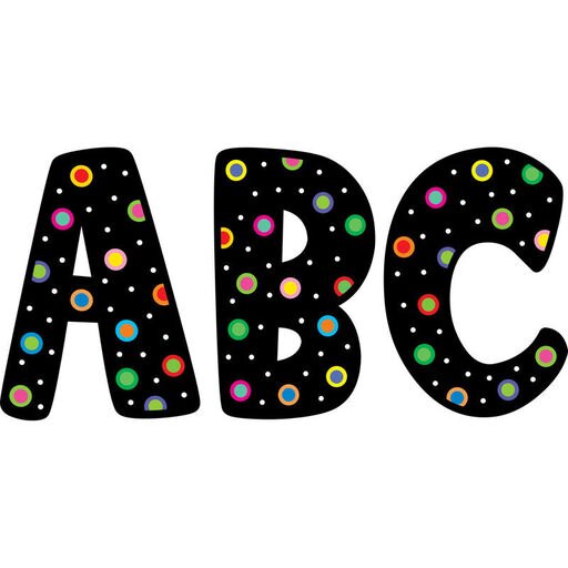 Creative Teaching Press Dots on Black Designer 7in Letters 1229