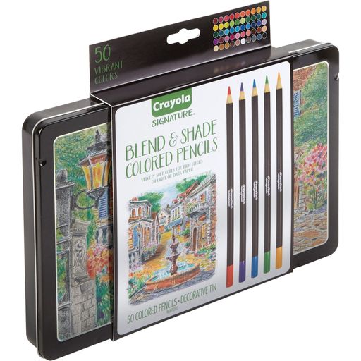 Crayola Pencils W/Storage Tin Colored Lead 50/CT AST 682005