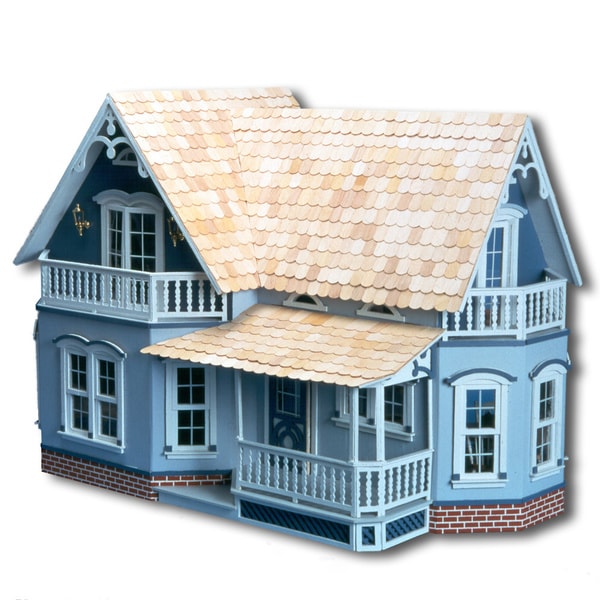 Magnolia Blue Wood Dollhouse Kit