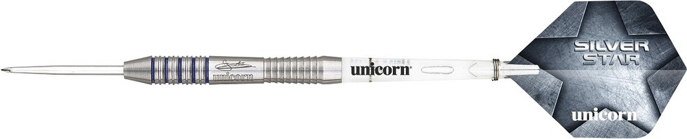 (21 Grams) Unicorn Darts Silver Star 3 Gary Anderson 80% Tungsten Precision Steel Tip Set