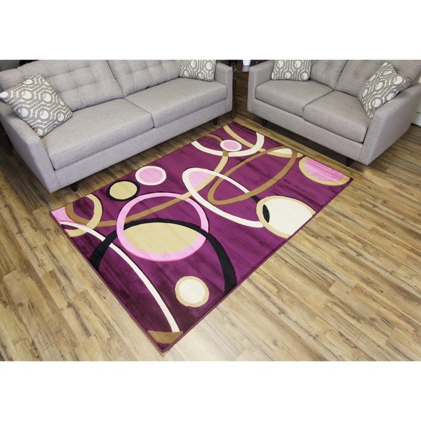 Machine-Made Rosa 8654 Purple Polypropylene Area Rug (8' X 11')