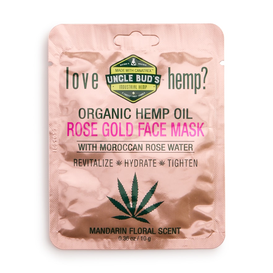 love hemp Uncle Bud's organic hemp oil rose gold face mask