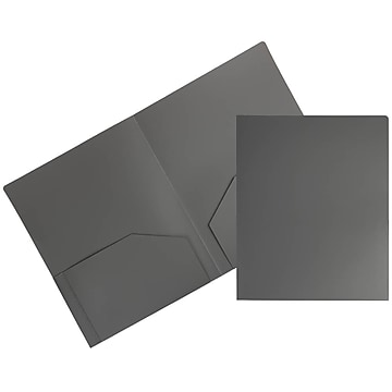 JAM Paper 2-Pocket Heavy Duty Folders Grey 108/Pack (383Hgyb) 383HGYB
