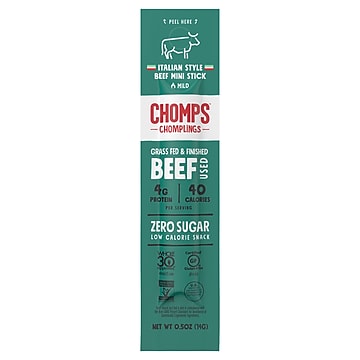 Chomps Chomplings Mini Sticks Grass-Fed Italian-Style Beef 24 Pack