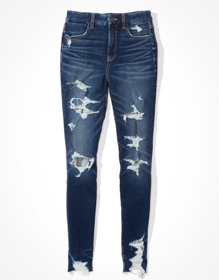American Eagle Womens the Dream Curvy Fit Jeans, Style # 043-3439-2941 - 24 Short