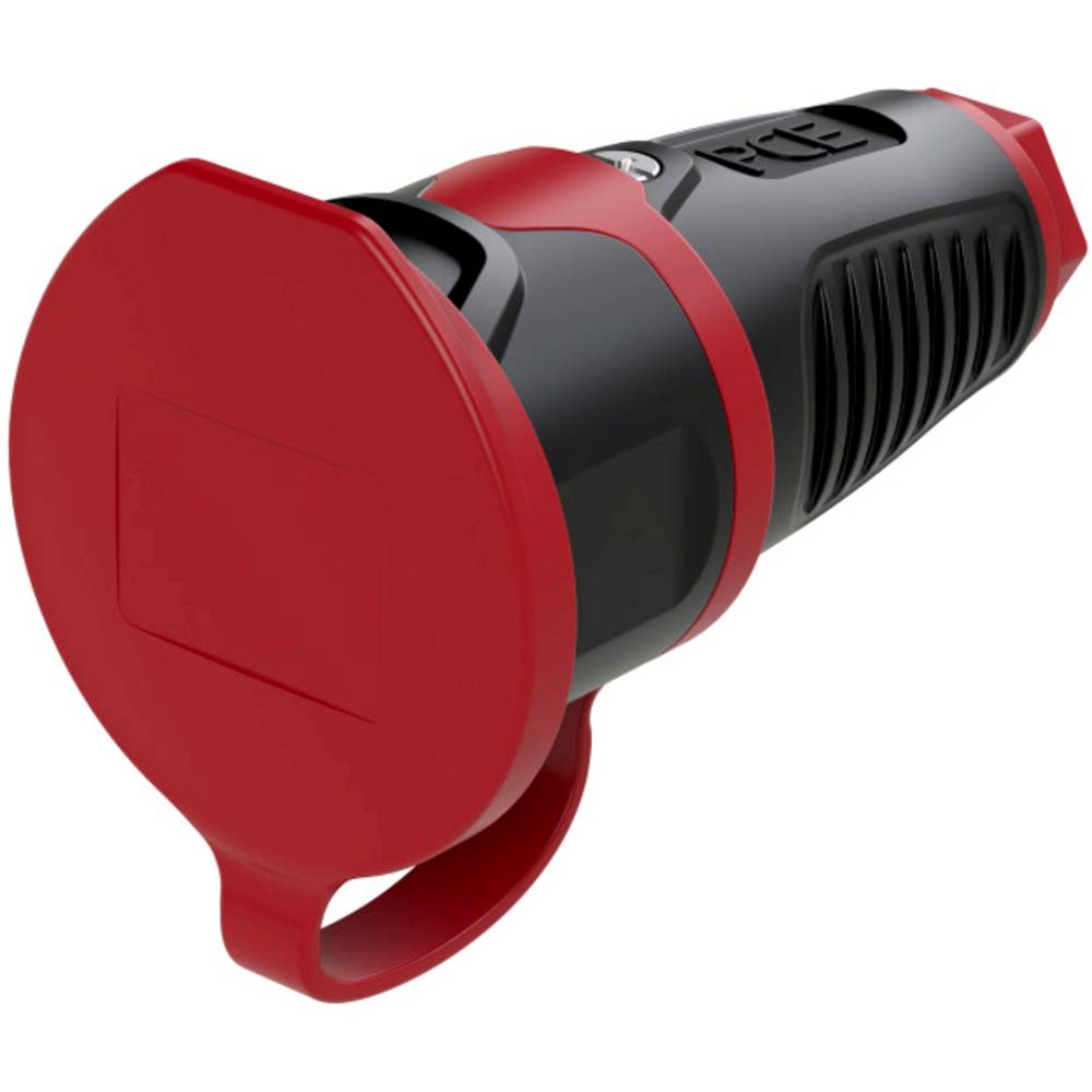 PCE 2411-sr Schutzkontaktkupplung Gummi, Kunststoff 230 V Schwarz, Rot IP54