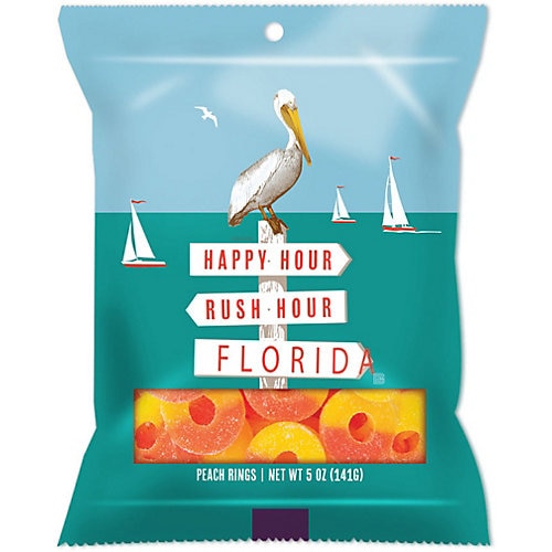 Amusemints 5 Oz. Florida Peach Ring Gummy Candy-One Size
