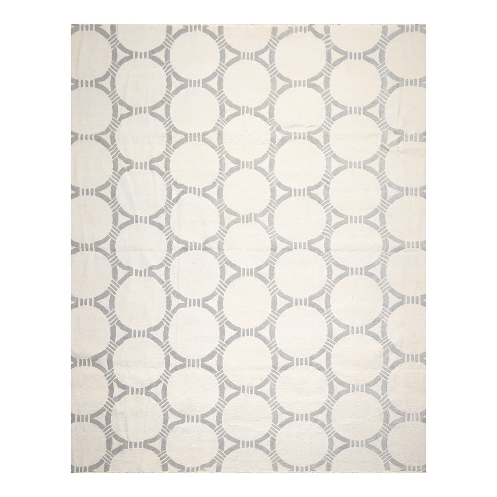 Hand Knotted Tone on Tone Gray, Persian Wool Modern & Contemporary Oriental Area Rug (9x12) - 09' 00'' X 12' 03''