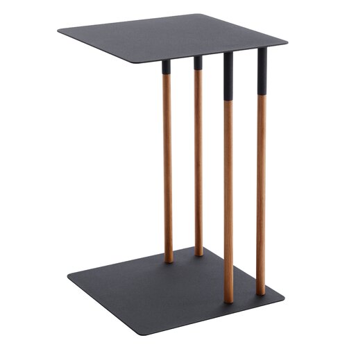 Yamazaki Home C Side Table  Black  Steel  Supports 11 Pounds