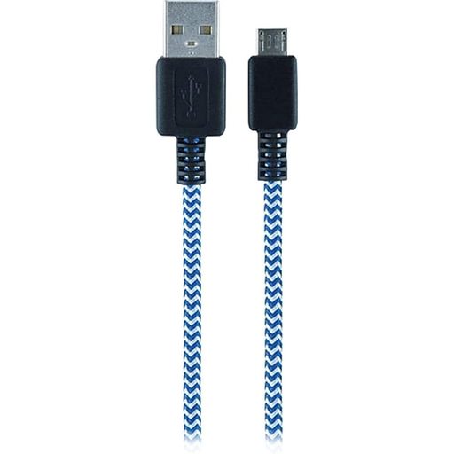 Staples 6 Braided Micro USB Charge/Sync Cable  Blue/White  51082