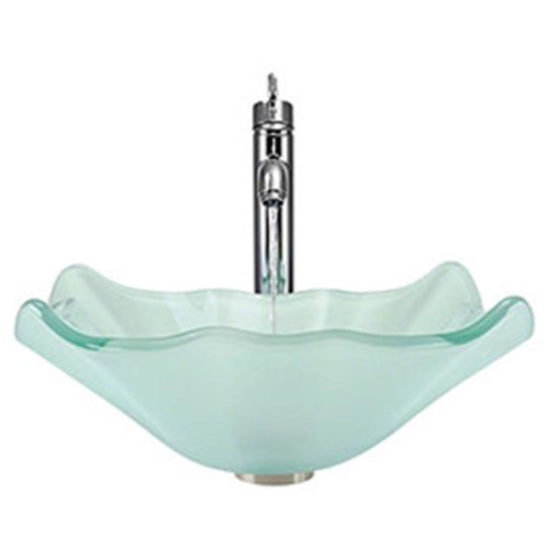 MR Direct 611 Vessel Sink Ensemble with a Chrome Finish 718 Faucet  Pop-up Drain  and Sink Ring.