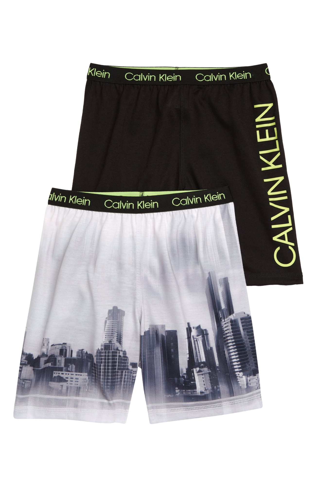 Boy's Calvin Klein 2-Pack Knit Pajama Shorts, Size M - Grey