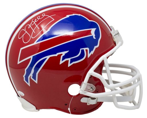 Jim Kelly Signed Full Size Bills Authentic Red Throwback Helmet JSA