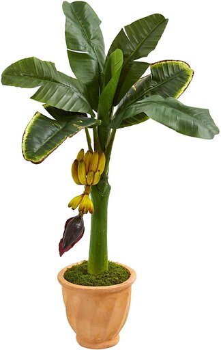 Nearly Natural Banana Artificial Tree in Terracotta Planter, 3