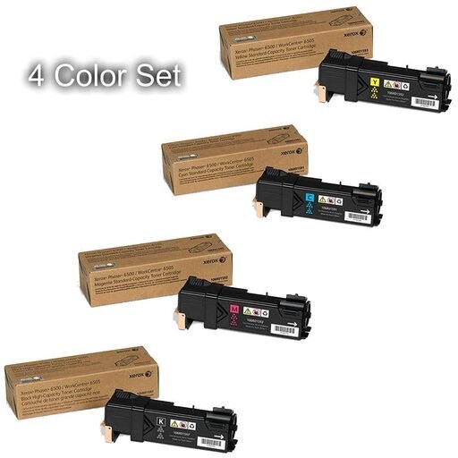 Xerox High Yield Black and Standard Yield Color Toner Cartridge Set for Phaser 6500, WorkCentre 6505