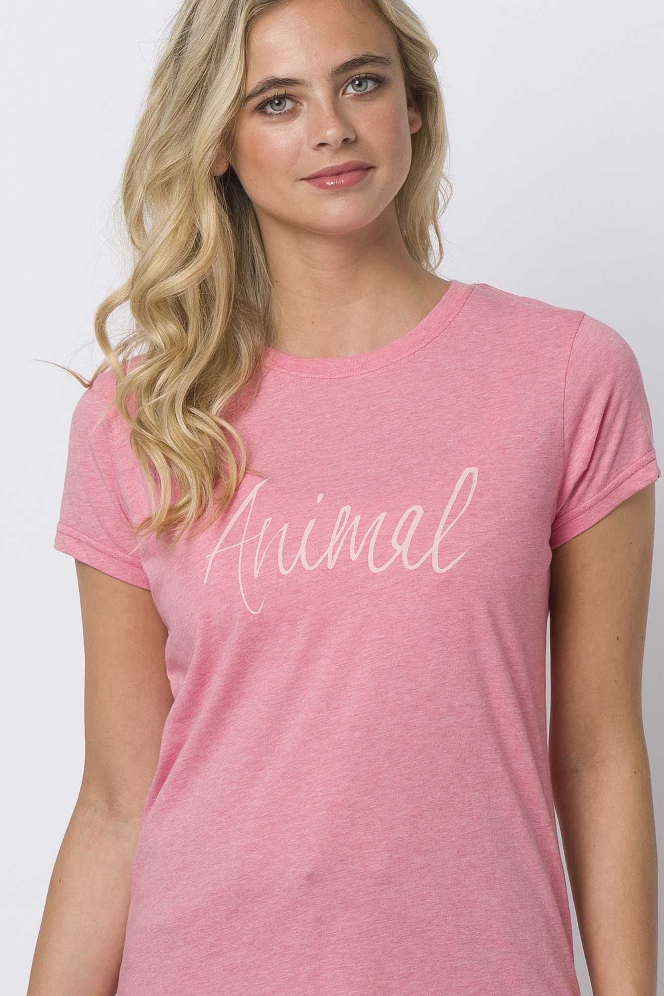 Animal Reel Me in Womens Tee - Pink