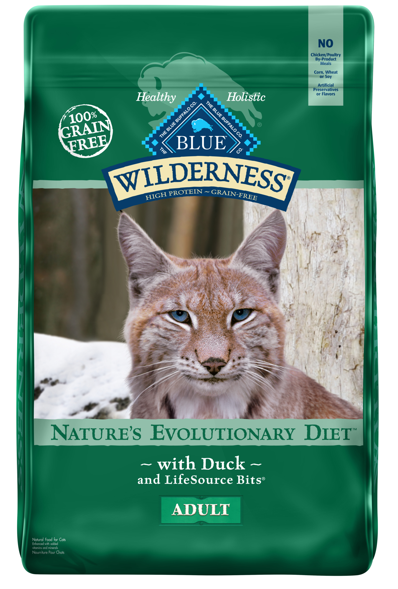Blue Buffalo Wilderness Dry Cat Food  High-Protein & Grain-Free  Duck  11-lb. Bag
