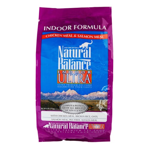 Natural Balance Indoor Ultra Chicken Meal, Brown Rice, Oat Groats, Salmon Meal & Pea Fiber Dry Cat Food, 6 Lbs.
