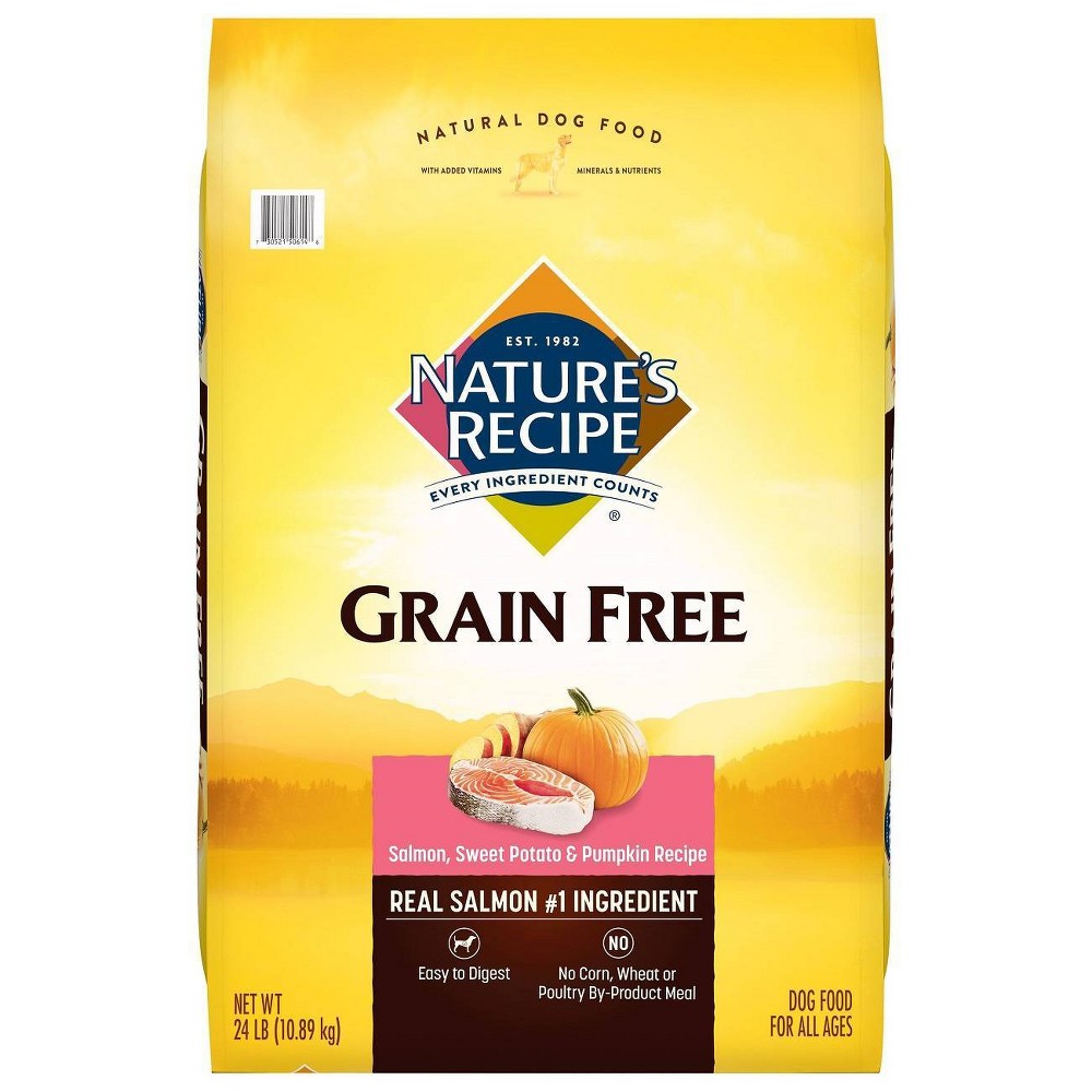Nature S Recipe Grain Free Salmon  Sweet Potato & Pumpkin Dry Dog Food  24 Lb Bag