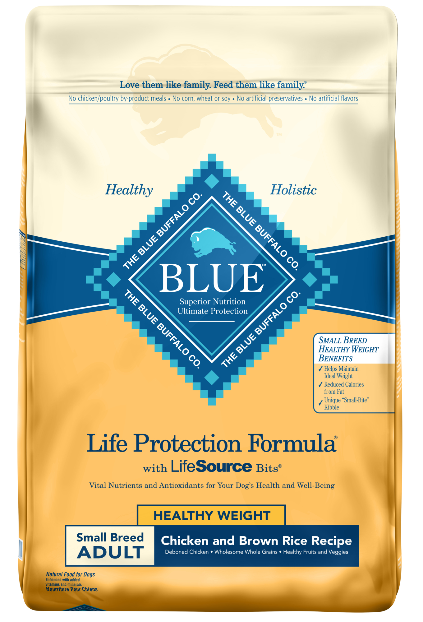 Blue Buffalo Life Protection Formula Adult Small Breed Healthy Weight Dry Dog Food 15 Lbs