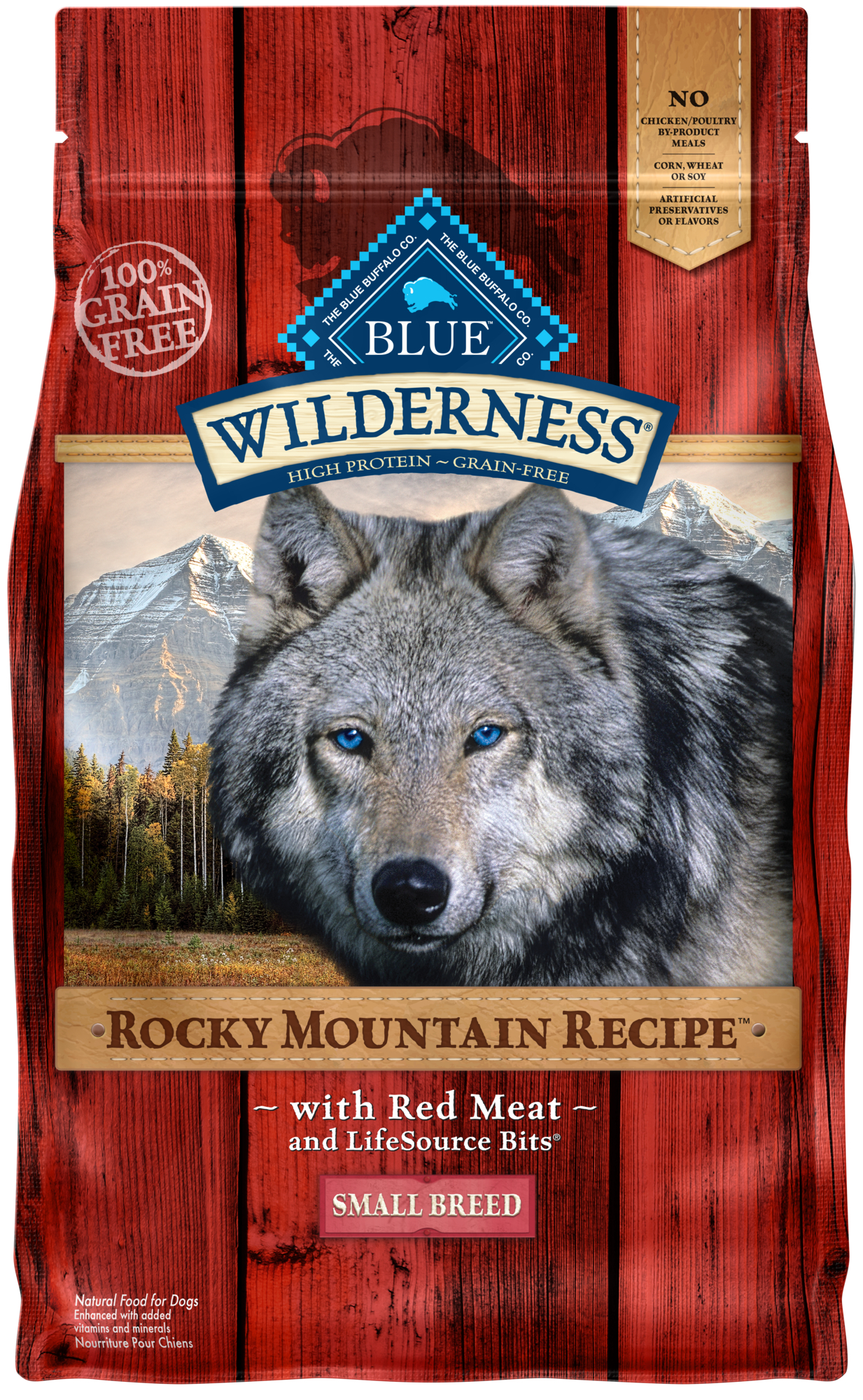 Blue Buffalo Blue Wilderness Rocky Mountain Recipe Small Breed Adult Red Meat Dry Dog Food, 4 Lbs.