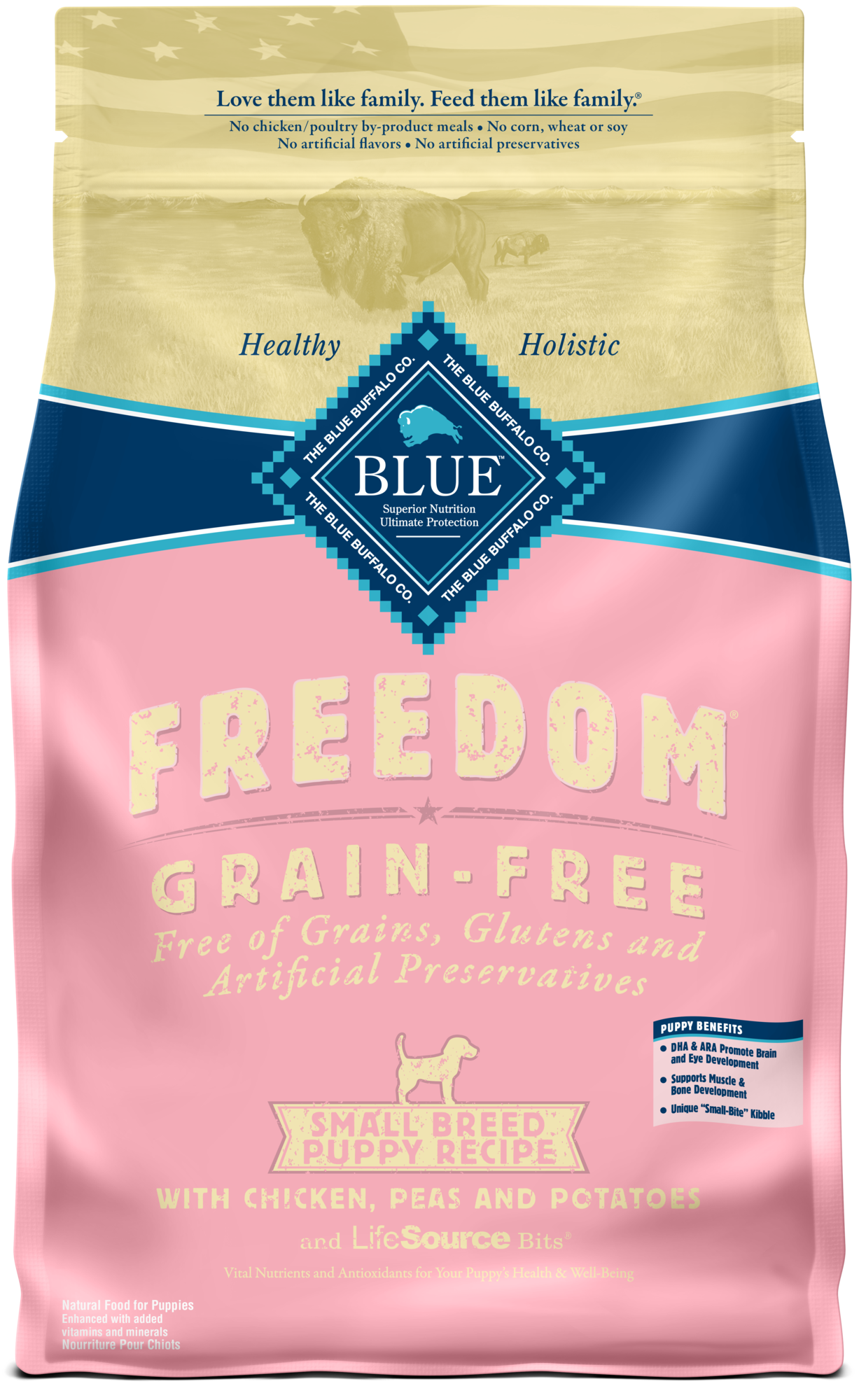 Blue Buffalo Blue Freedom Grain-Free Small Breed Puppy Chicken Recipe Dry Dog Food, 4 Lbs.