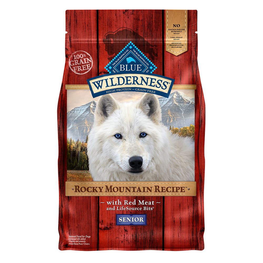 Blue Buffalo Blue Wilderness Rocky Mountain Recipe Senior Red Meat Dinner Dry Dog Food, 4 Lbs.