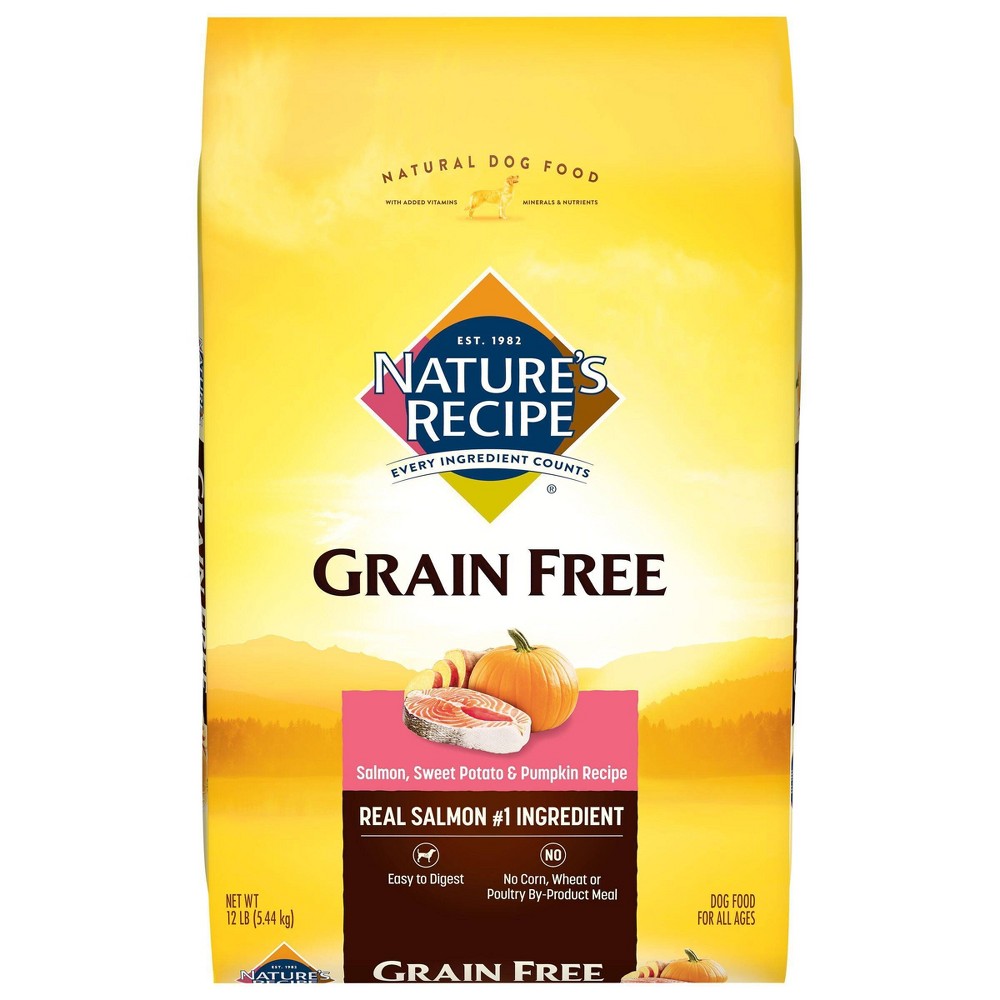 Nature S Recipe Grain Free Salmon  Sweet Potato & Pumpkin Dry Dog Food  12 Lb Bag