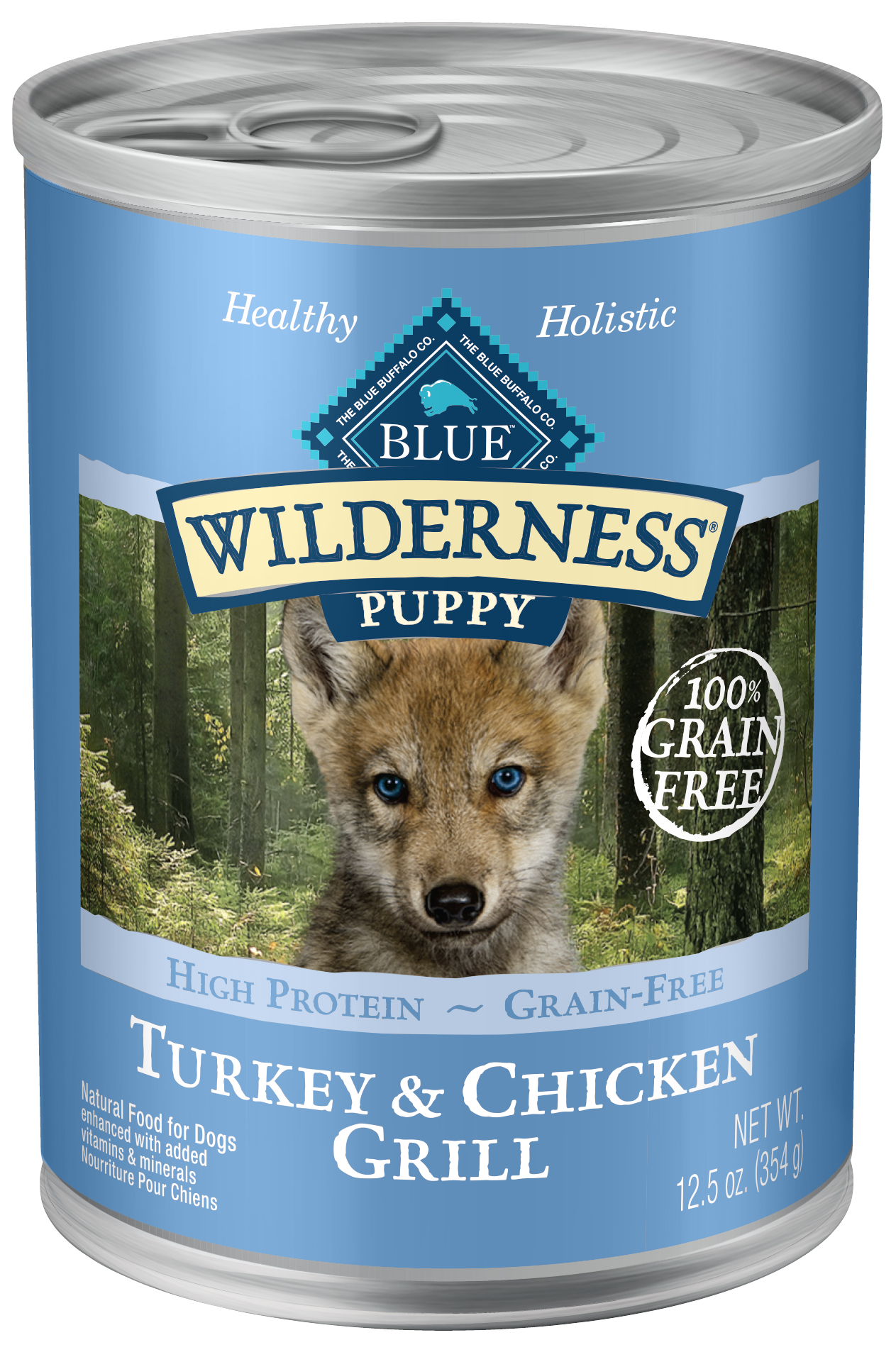 Blue Buffalo Wilderness Turkey & Chicken Wet Food for Puppies, 12.5 Oz., Case of 12