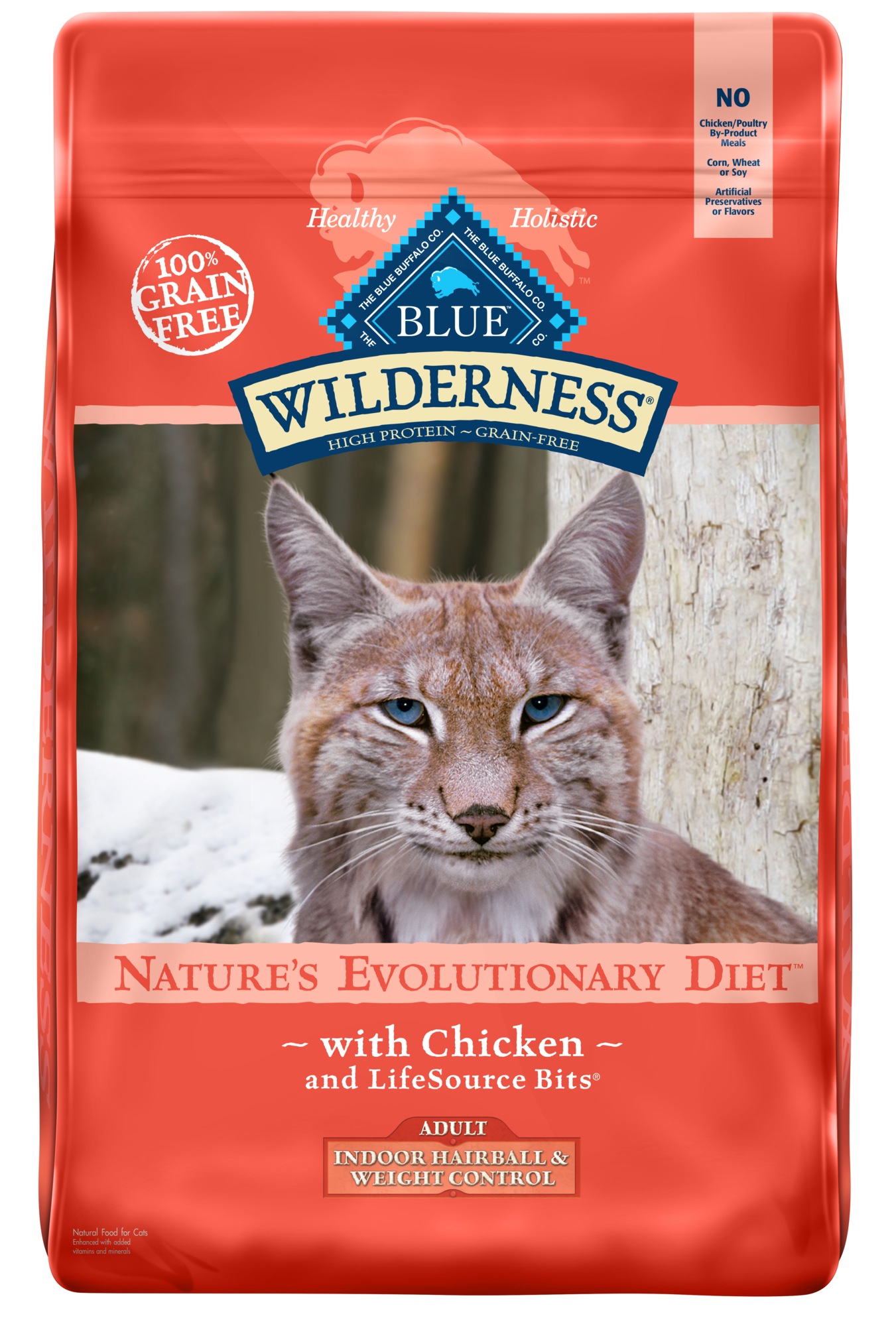 Blue Buffalo Wilderness Indoor Hairball & Weight Control Dry Cat Food  Chicken  11-lb. Bag