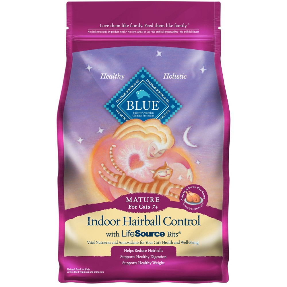 Blue Buffalo Tastefuls Dry Cat Food  Adult  Hairball Control  Chicken and Brown Rice  7-lb. Bag