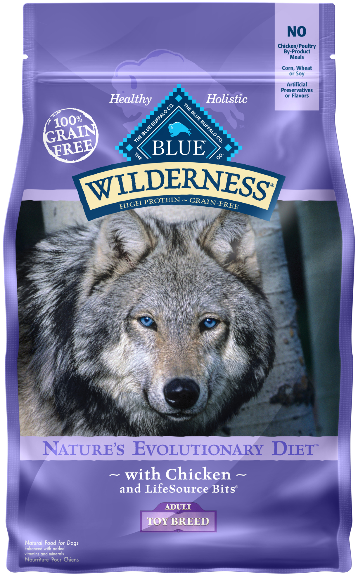 Blue Buffalo Wilderness High Protein Grain Free, Natural Adult Toy Breed Dry Dog Food, Chicken 4-lb