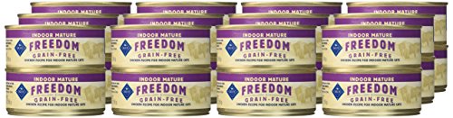 Blue Buffalo Freedom Grain-Free Indoor Chicken Mature Wet Cat Food, 5.5 Oz., Case of 24