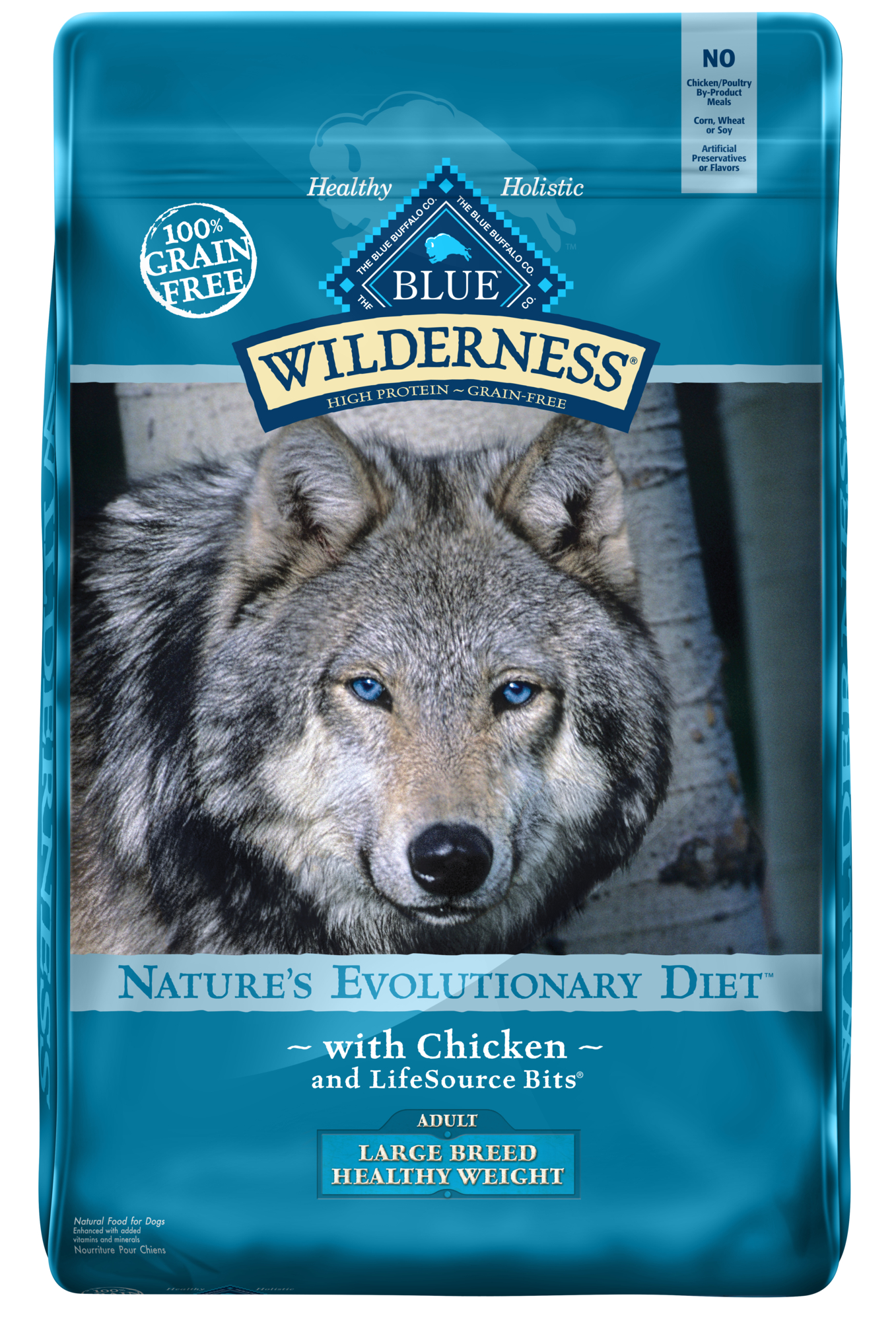Blue Buffalo Wilderness Grain Free Healthy Weight High Protein Chicken Recipe Large Breed Adult Dry Dog Food - 24 Lb Bag