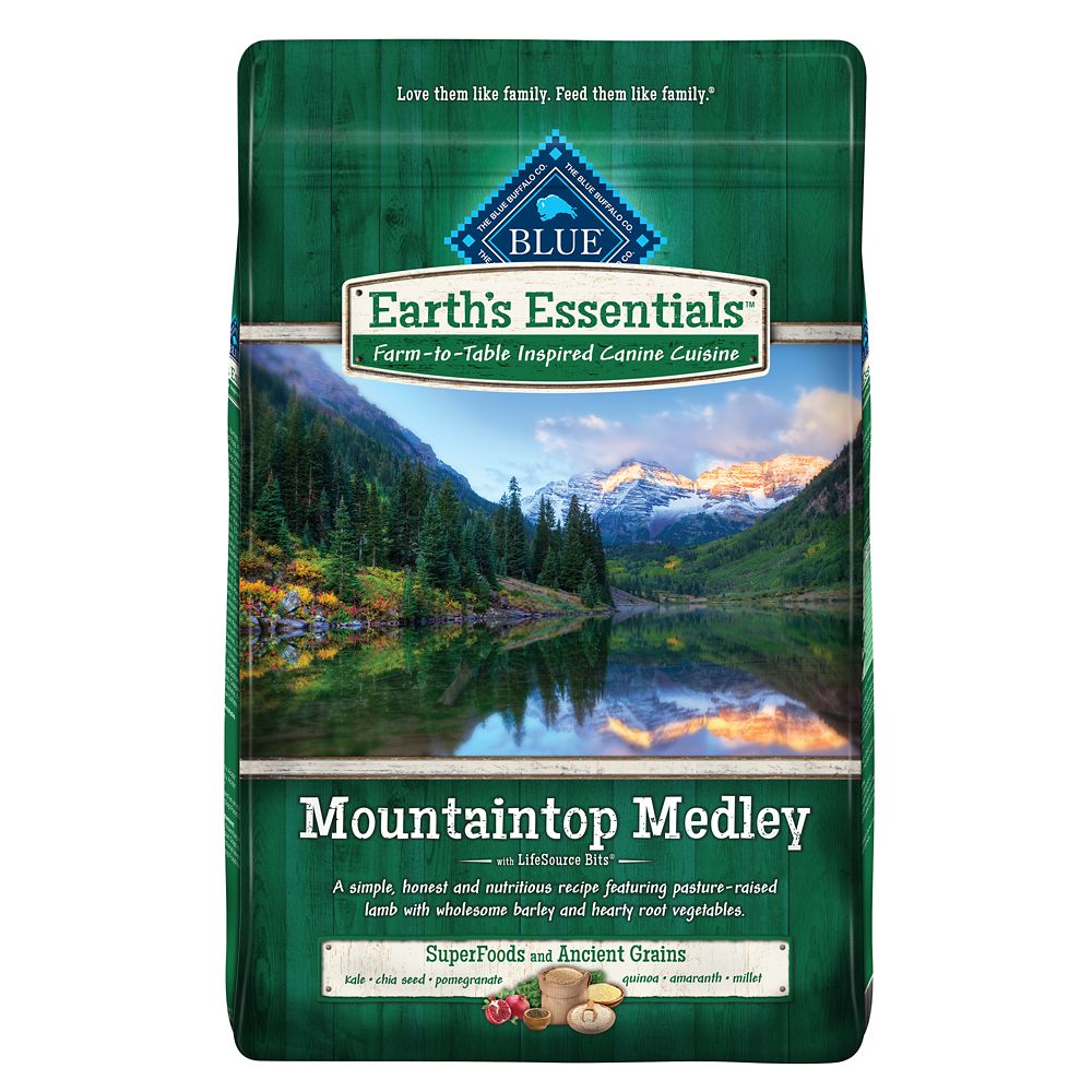 Blue Buffalo Earth's Essentials Adult Mountaintop Medley Lamb & Barley Dry Dog Food, 22 Lbs.