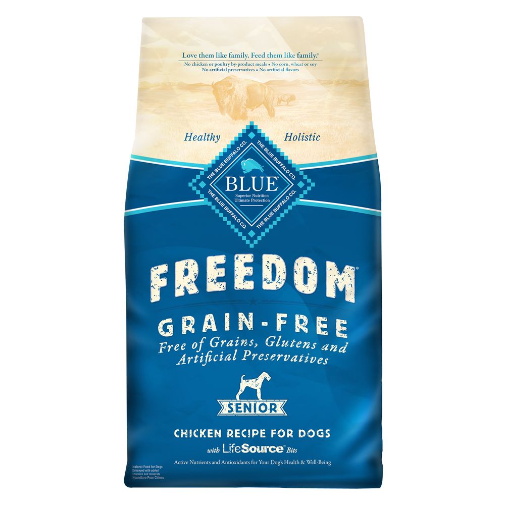 Blue Buffalo Freedom Grain-Free Senior Dry Dog Food  Chicken & Potatoes  11-lb. Bag